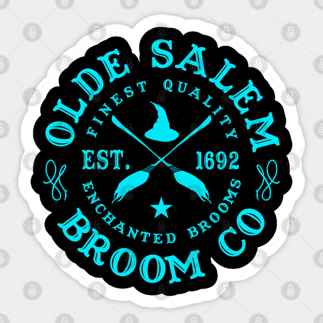 Wiccan Occult Witchcraft Salem Broom Company Sticker by Tshirt Samurai